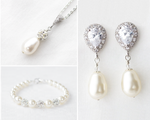 Pearl Wedding Jewelry Set, Pearl Bridal Jewelry Set, Wedding Jewelry set for Brides