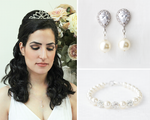 Pearl Wedding Jewelry set for Brides, Bridal Jewelry Set, Bridal Pearl Jewelry Set