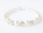 Pearl Bridal Bracelet, Pearl Wedding Bracelet for Bride, Bridal Pearl Bracelet